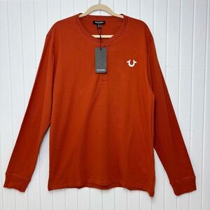 True Religion Men's Rust Long Sleeve Tee Size XL 
LS BRANDED‎ HENLEY style107616